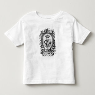 Porträtt av Francisco Pizarro med allegorical T-shirt