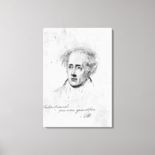 Porträtt av Francois Rene Vicomte de Canvastryck