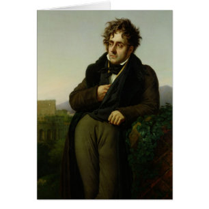 Porträtt av Francois Rene Vicomte Hälsningskort