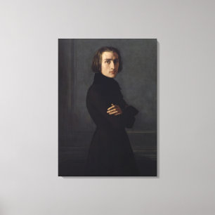 Porträtt av Franz Liszt 1839 Canvastryck