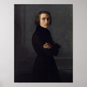 Porträtt av Franz Liszt 1839 Poster