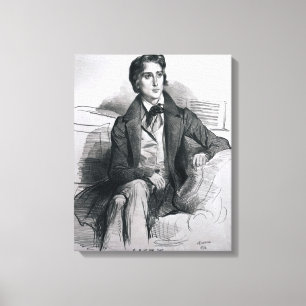 Porträtt av Franz Liszt Augusti 1832 Canvastryck