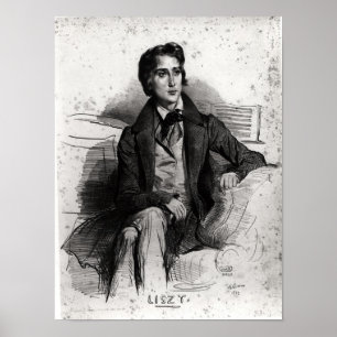 Porträtt av Franz Liszt Augusti 1832 Poster