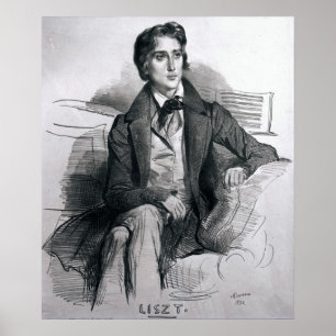 Porträtt av Franz Liszt Augusti 1832 Poster