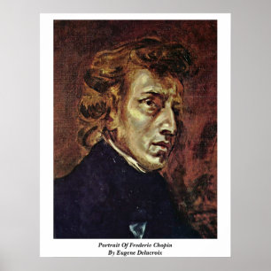 Porträtt av Frederic Chopin av Eugene Delacroix Poster