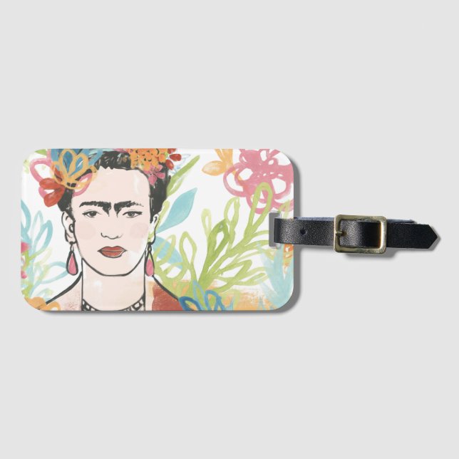 Porträtt av Frida Kahlo Bagagebricka (Framsida horisontal)
