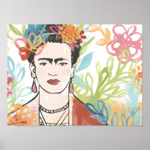 Porträtt av Frida Kahlo Poster