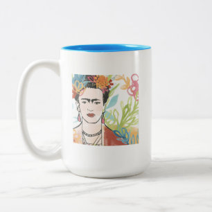 Porträtt av Frida Kahlo Två-Tonad Mugg