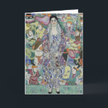 Porträtt av Friederike Maria Beer av Gustav Klimt Kort<br><div class="desc">Porträtt av Friederike Maria Beer (1916) av Gustav Klimt är en gammal symbolistisk tavla från den viktorianska eran. Friederike-Maria bad Klimt att måla henne i en klänning från Wiener Werkstätte som hon enbart bar vid det tillfället. Klimt beslutade att hon skulle ha sin pälsrock åt fel håll så att den...</div>