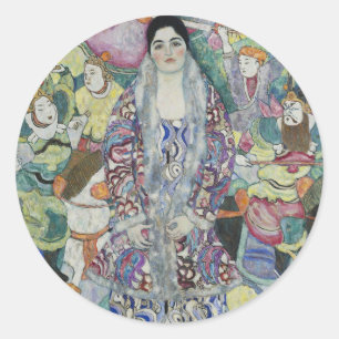 Porträtt av Friederike Maria Beer av Gustav Klimt Runt Klistermärke