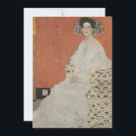 Porträtt av Fritza Riedler av Gustav Klimt<br><div class="desc">Porträtt av Fritza Riedler (1906) av Gustav Klimt är en vintage symbolistisk konst från den viktorianska eran, ett fint porträttmåleri. Fritza Riedler sitter i en fåtölj dekorerad med ögonmotiv i guld och silver. De gyllene och silverfärgade rutorna upprepas på bakgrundsväggen. Om konstnären: Gustav Klimt (1862-1918) var en österrikisk symbolistisk målare...</div>
