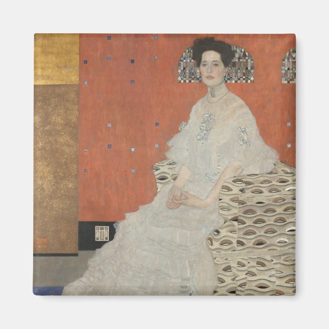 Porträtt av Fritza Riedler av Gustav Klimt Magnet (Framsidan)