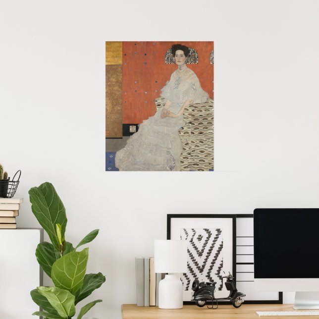 Porträtt av Fritza Riedler av Gustav Klimt Poster (Hemmakontoret)