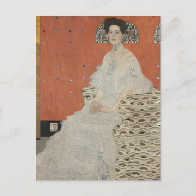 Porträtt av Fritza Riedler av Gustav Klimt Vykort (Framsida)