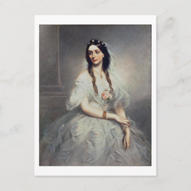 Porträtt av Fru C.W.Stoughton (d.1907), trekvarts Vykort (Framsida)