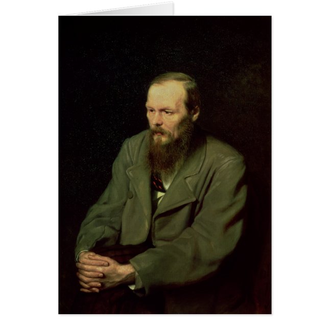 Porträtt av Fyodor Dostoyevsky 1872 Hälsningskort (Framsidan)