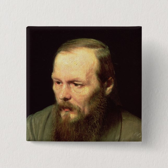 Porträtt av Fyodor Dostoyevsky 1872 Knapp (Framsida)