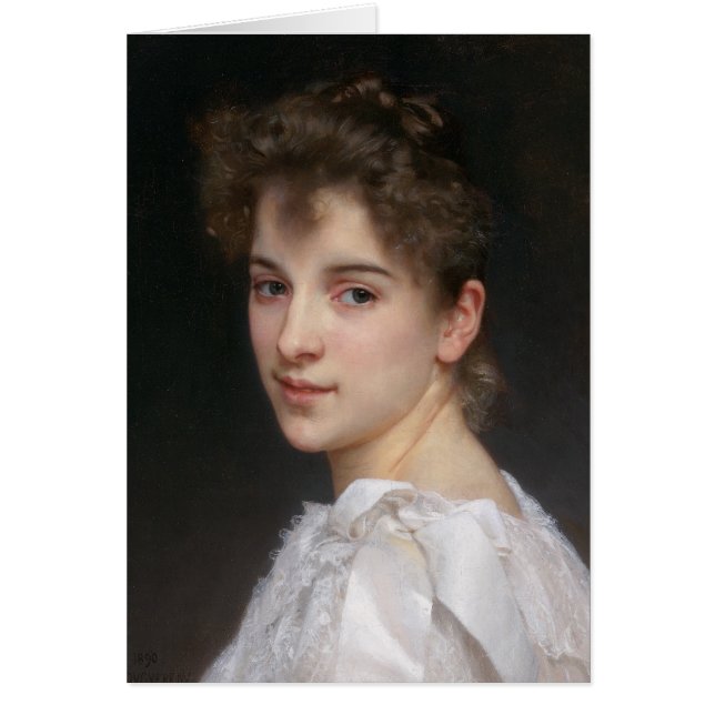 Porträtt av Gabrielle Cot Bouguereau Hälsningskort (Framsidan)