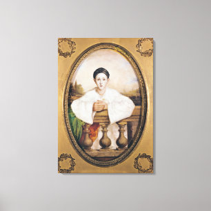 Porträtt av Gaspard Deburau som Pierrot, c.1815 Canvastryck