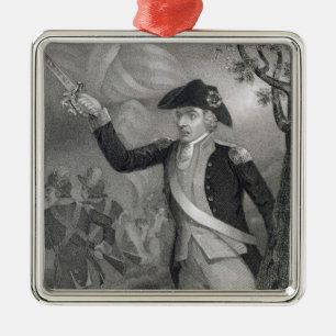 Porträtt av General Francis Marion på stridnolla Julgransprydnad Metall