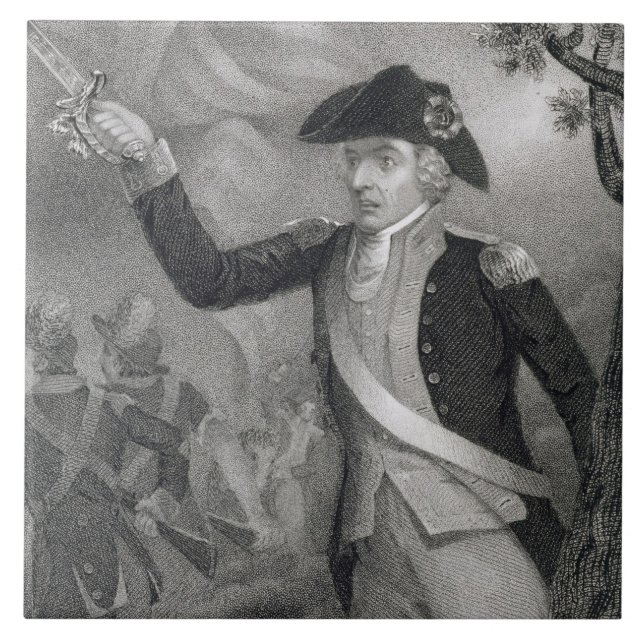 Porträtt av General Francis Marion på stridnollan Kakelplatta (Framsidan)