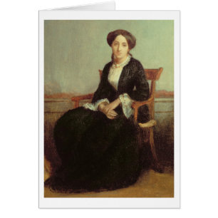Porträtt av Genevieve Celine, 1850 (olja på Hälsningskort