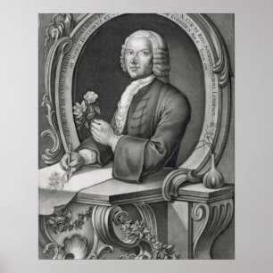 Porträtt av Georg Dionysius Ehret (1710-70) engrav Poster