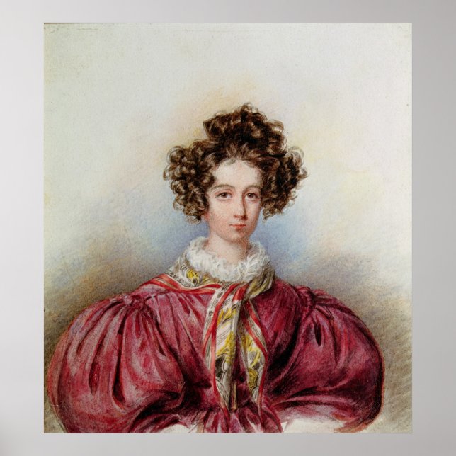 Porträtt av George Sand 1830 Poster (Framsidan)