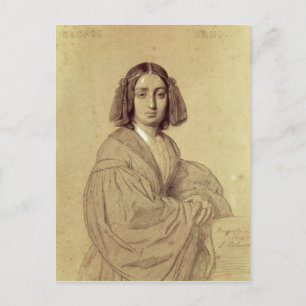 Porträtt av George Sand 1837 Vykort