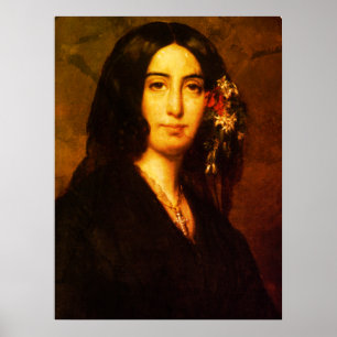 Porträtt av George Sand av Auguste Charpentier Poster