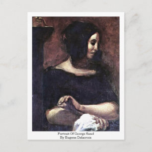 Porträtt av George Sand av Eugene Delacroix Vykort