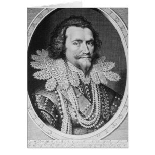 Porträtt av George Villiers Hälsningskort