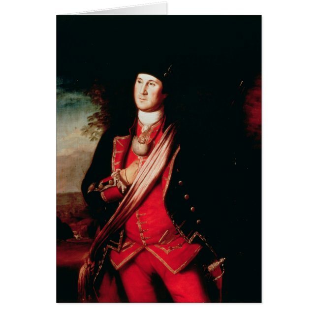Porträtt av George Washington 1772 Hälsningskort (Framsidan)