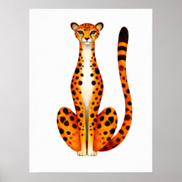 Porträtt av gepard poster
