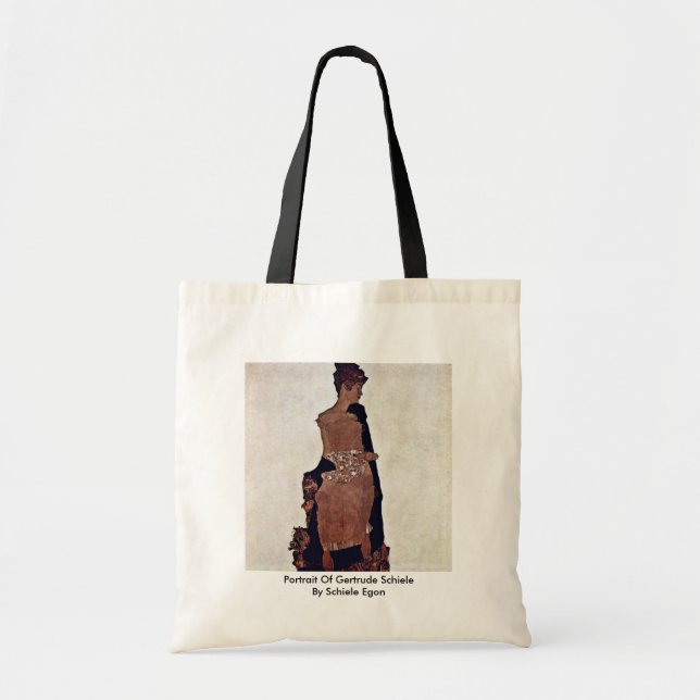 Porträtt av Gertrude Schiele av Schiele Egon Tygkasse (Framsidan)