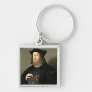 Porträtt av Gian Giorgio Trissino (1478-1550) Fyrkantig Silverfärgad Nyckelring