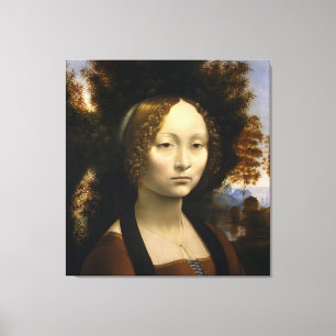 Porträtt av Ginevra de Benci av Leonardo da Vinci Canvastryck