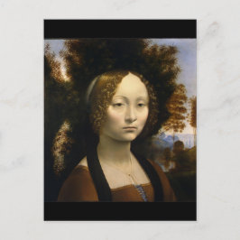 Porträtt av Ginevra de' Benci av Leonardo da Vinci Vykort