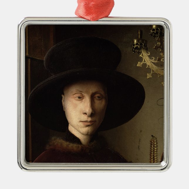 Porträtt av Giovanni Arnolfini Julgransprydnad Metall (Framsidan)