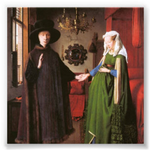 Porträtt av Giovanni Arnolfini och hans fru Fototryck
