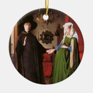 Porträtt av Giovanni Arnolfini och hans fru Julgransprydnad Keramik