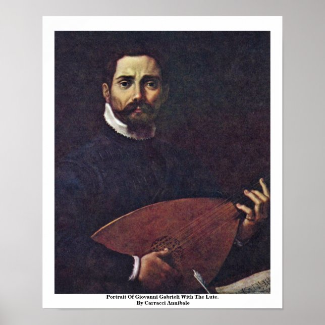 Porträtt av Giovanni Gabrieli med utelämnande Poster (Framsidan)