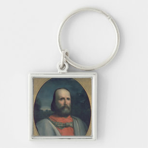 Porträtt av Giuseppe Garibaldi 2 Fyrkantig Silverfärgad Nyckelring