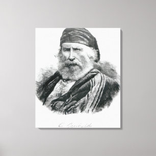 Porträtt av Giuseppe Garibaldi Canvastryck