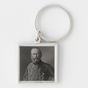 Porträtt av Giuseppe Garibaldi Fyrkantig Silverfärgad Nyckelring
