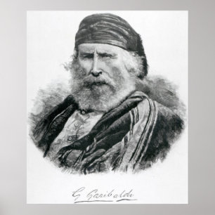 Porträtt av Giuseppe Garibaldi Poster