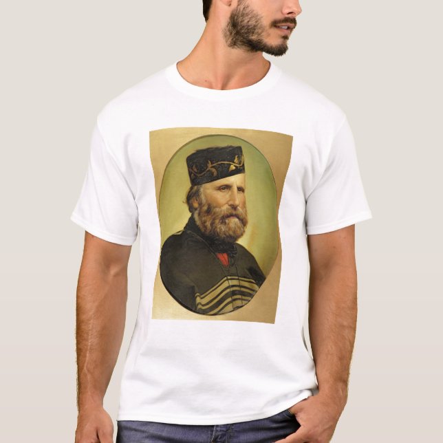 Porträtt av Giuseppe Garibaldi Tee Shirt (Framsida)