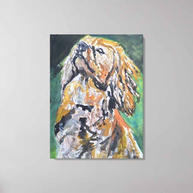 Porträtt av Golden Cocker Spaniel Canvastryck (Framsida)