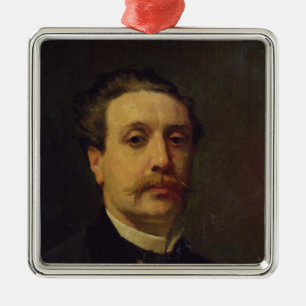 Porträtt av Grabb de Maupassant 1876 Julgransprydnad Metall