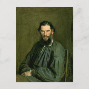 Porträtt av greve Lev Nikolaevich Tolstoy 1873 Vykort
